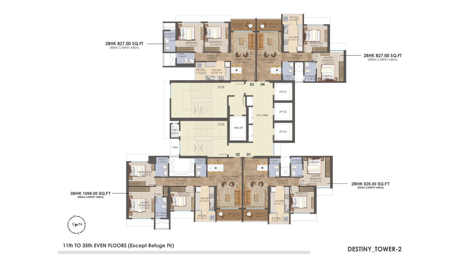 Asmi-Roots-Typical-Floor-Plan-11th- to -35th-Floor